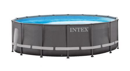 Intex bazen Ultra Frame, 488 x 122 cm, s peščeno filter črpalko, lestev, podloga, pokrivalo (26324NP)