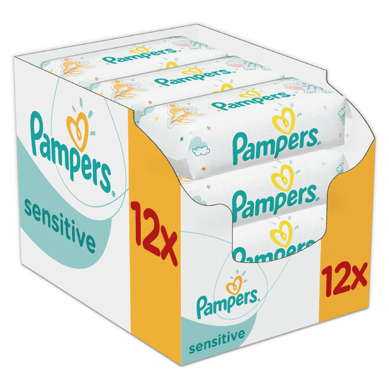 Pampers vlažilni robčki Sensitive 12x56 kosov - Odprta embalaža