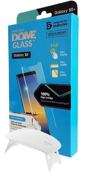 Whitestone zaščitno steklo Dome Glass za Samsung Galaxy S8 Plus z UV svetilko