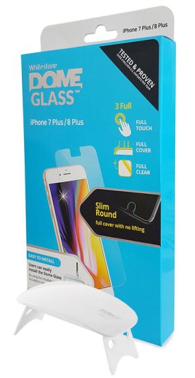 Whitestone zaščitno steklo Dome Glass za Apple iPhone 7+ in iPhone 8+ z UV svetilko