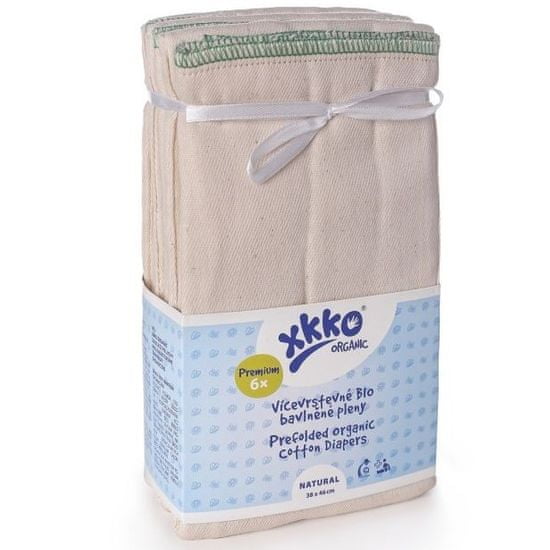XKKO večplastne plenice Organic Natural, Premium (6 kosov)