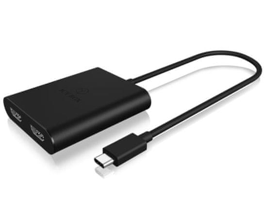 IcyBox dvojni adapter USB-C/HDMI
