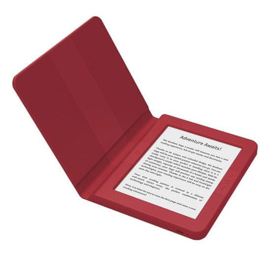 Bookeen e-bralnik Saga + silikonski ovitek, rdeč