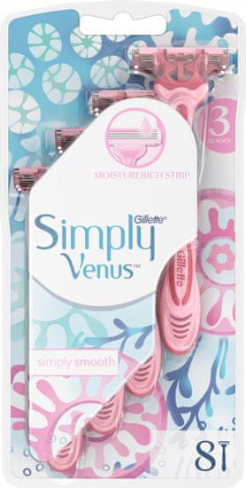 Gillette britvice za ženske Simply Venus 3, 8 kosov
