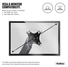VonHaus dvojni namizni nosilec za monitor do diagonale 68,6 cm (27"), USB