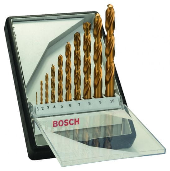 Bosch 10-delni komplet svedrov za kovino Robust Line HSS-TiN, 135° (2607010536)