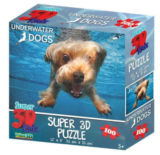 Underwater Dogs sestavljanka 3D pes Brady 100 kosov