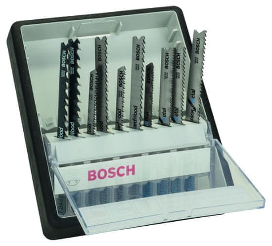 Bosch 10-delni komplet listov za vbodne žage Robust Line Wood and Metal, T-steblo (2607010542)