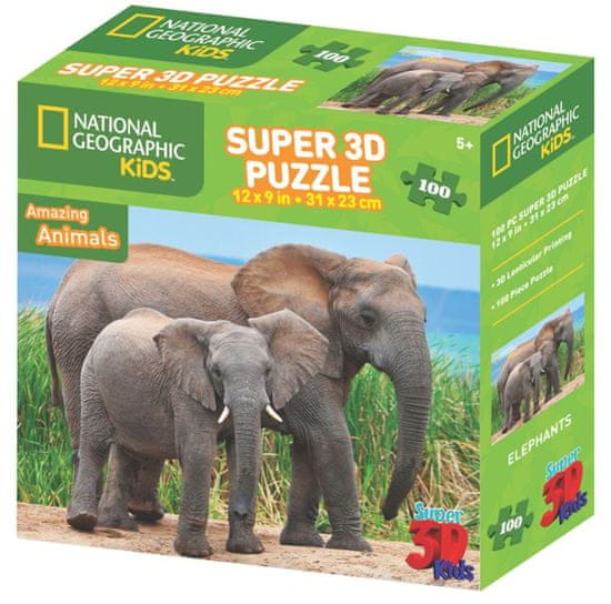 National Geographic sestavljanka 3D sloni 100 kosov