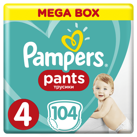 Pampers hlačne plenice Pants 4 Maxi (9-15 kg) Mega Box 104 kosi