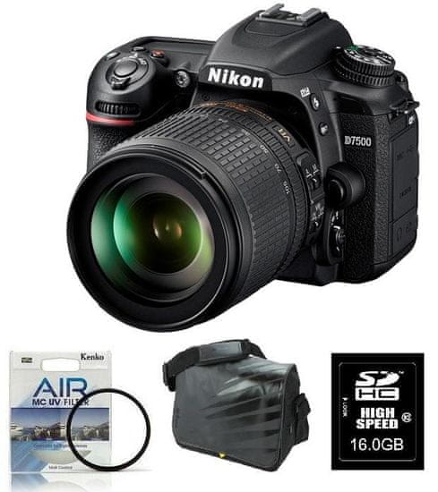 Nikon digitalni zrcalnofleksni fotoaparat D-7500 + 18-105VR + Fatbox + filter