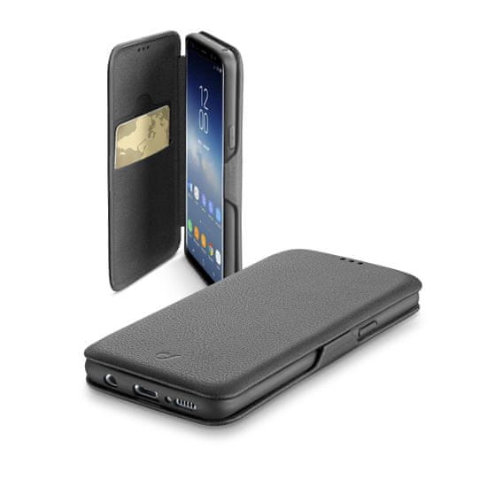CellularLine preklopna torbica Book z magnetnim zapiranjem za Samsung Galaxy S9, črna