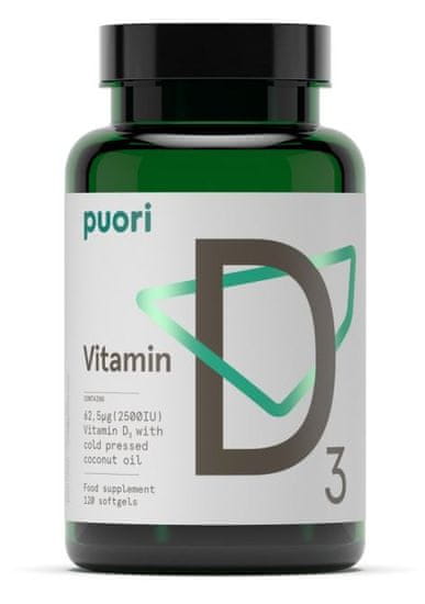 Puori vitamin D, 120 kapsul