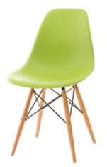 Fernity P016W PP stol zelene, lesene noge