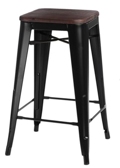 Fernity Barski stol Paris Wood 75cm črni pinjoli