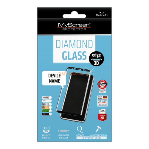 MyScreen Protector zaščitno kaljeno steklo Diamond Glass Edge 3D za Huawei P Smart, črno