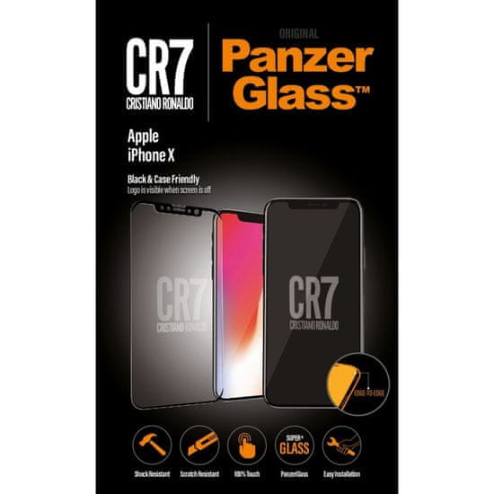 PanzerGlass zaščitno steklo CF CR7 za iPhone X, črno - Odprta embalaža
