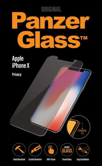 PanzerGlass zaščitno steklo Privacy za iPhone X, črno