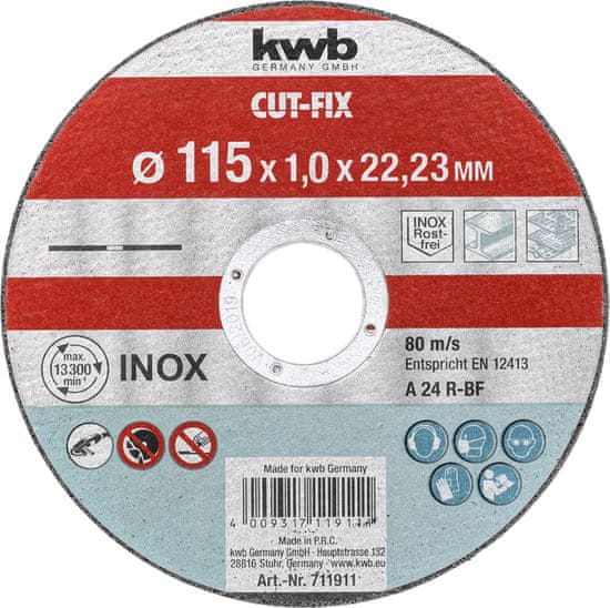 KWB rezalna plošča Cut-Fix 115x1,2 mm (711911)