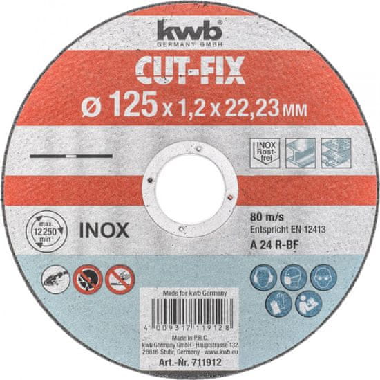 KWB rezalna plošča Cut-Fix 125x1,2 mm (711912)