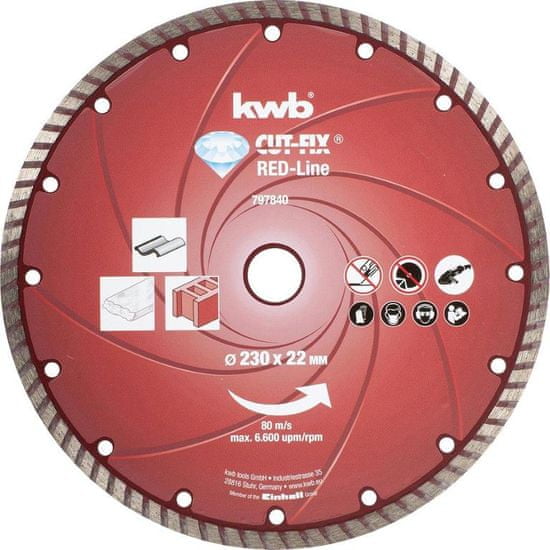 KWB diamantna rezalna plošča Cut-Fix 230x2,8 mm, Red-Line (49797840)