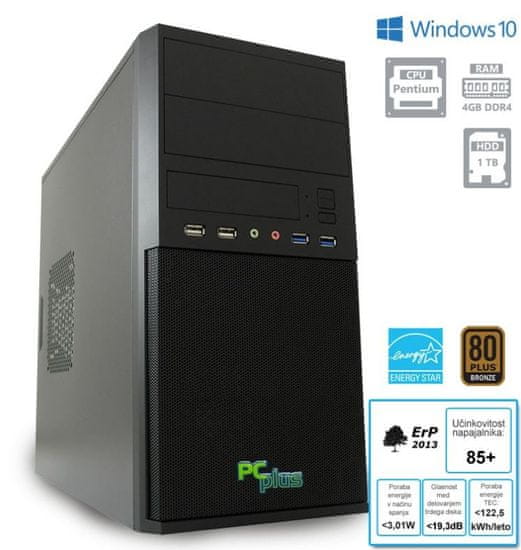 PCplus namizni računalnik Family G4400/4GB/1TB/W10P (136982)