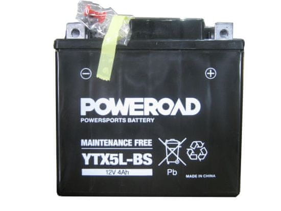 Uplus moto akumulator Poweroad YTX5L-BS (12V, 4Ah)