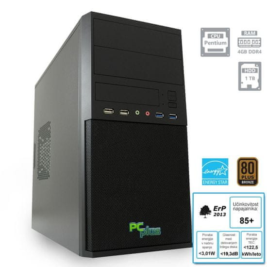 PCplus namizni računalnik Family G4400/4GB/HDD1TB/FreeDOS (136759)