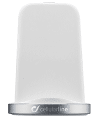 CellularLine brezžična polnilna postaja Wireless Fast Charger Stand Kit za iPhone, bela
