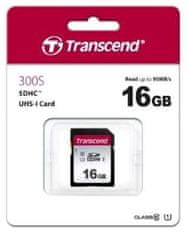 Transcend SDHC pomnilniška kartica 300S, 16 GB, 95/45 MB/s, C10, UHS-I U3, V30
