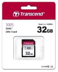 Transcend SDHC pomnilniška kartica 300S, 32 GB, 95/45 MB/s, C10, UHS-I U3, V30