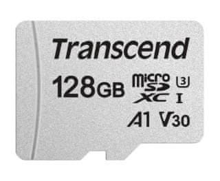 Transcend microSDXC pomnilniška kartica 300S, 128 GB, 95/45 MB/s, C10, UHS-I U3, V30