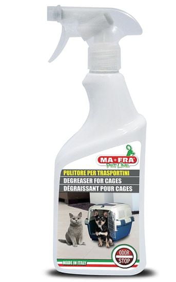 MA-FRA Pet Line čistilno razmaščevalno sredstvo za kletke in bokse Odor Stop, 500 ml