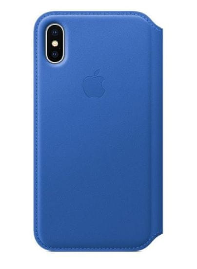 Apple usnjen ovitek Leather Folio za iPhone X, električno moder