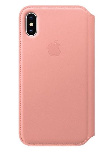 Apple usnjen ovitek za telefon Leather Folio za Apple iPhone X, svetlo roza