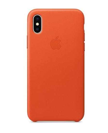 Apple usnjen ovitek Leather Case za iPhone X, oranžen