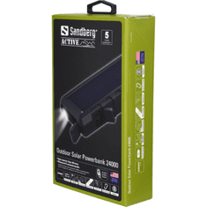 Sandberg prenosna baterija Outdoor Solar Powerbank 24000, črna