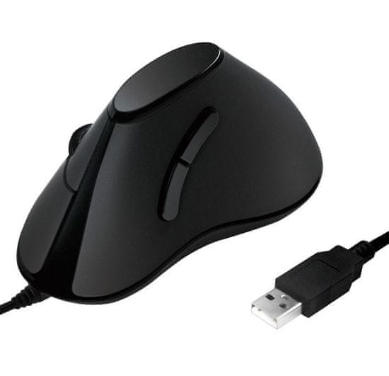 LogiLink miška Ergonomic Vertical, 1000 dpi, USB, črna
