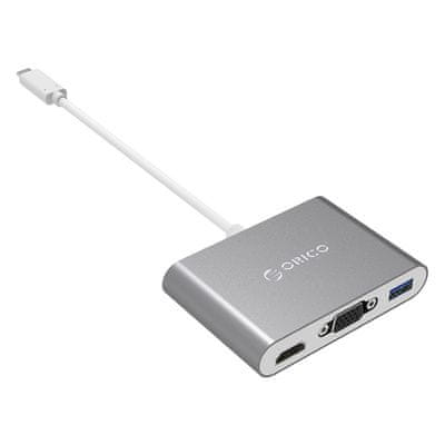 Orico adapter USB-C multiport RCHV USB-A, USB-C PD, HDMI 4K, VGA