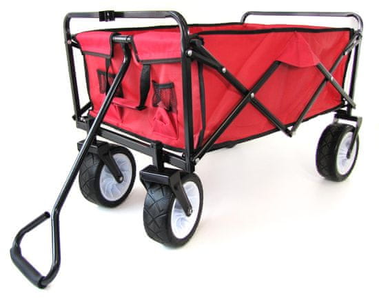 Transportni voziček, zložljiv, 80 kg, rdeč