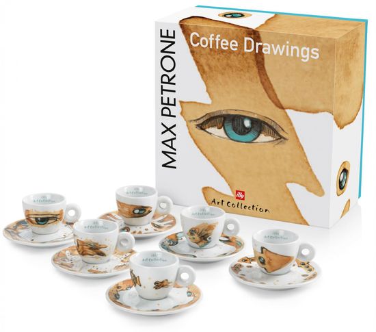 illy set skodelic za espresso Max Petrone COFFEE DRAWINGS, 6 kosov