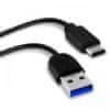 kabel Type-C do USB, 10 Gbps, 1 m, črn