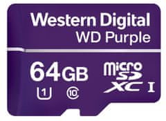 Western Digital spominska kartica microSD 64GB Purple