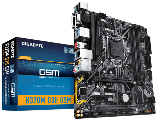 Gigabyte osnovna plošča H370M D3H GSM, DDR4, USB3.1 Gen2, LGA1151, mATX