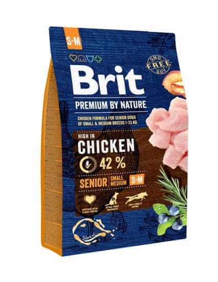 Brit hrana za pse Premium by Nature Senior, S/M, 3 kg