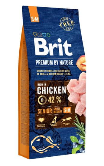 Brit hrana za pse Premium by Nature Senior S+M, 15 kg