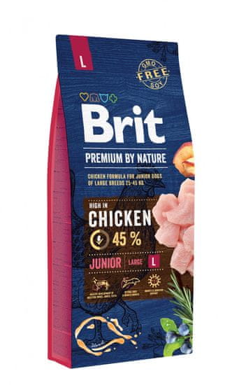 Brit hrana za pasje mladiče Premium by Nature Junior L, 15 kg