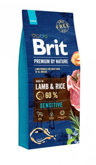 Brit hrana za pse Premium by Nature Sensitive, jagnjetina, 15 kg