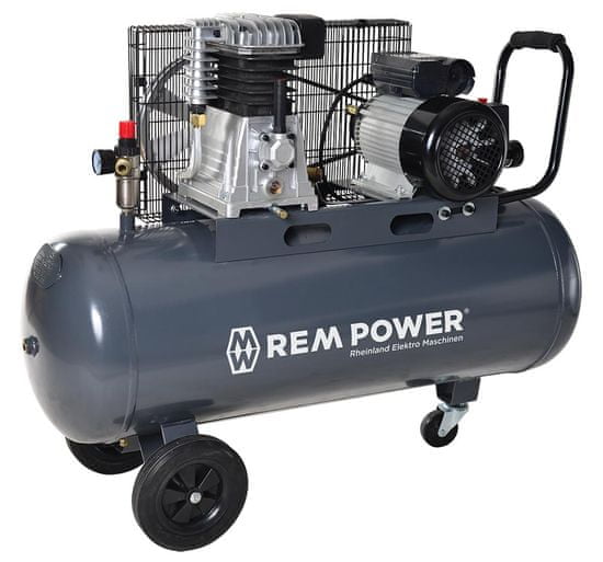 REM POWER batni kompresor E 400/10/100, 230 V + 4 delni pnevmatski set