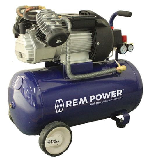 REM POWER batni kompresor EV 380/10/50, 230 V + 4 delni pnevmatski set